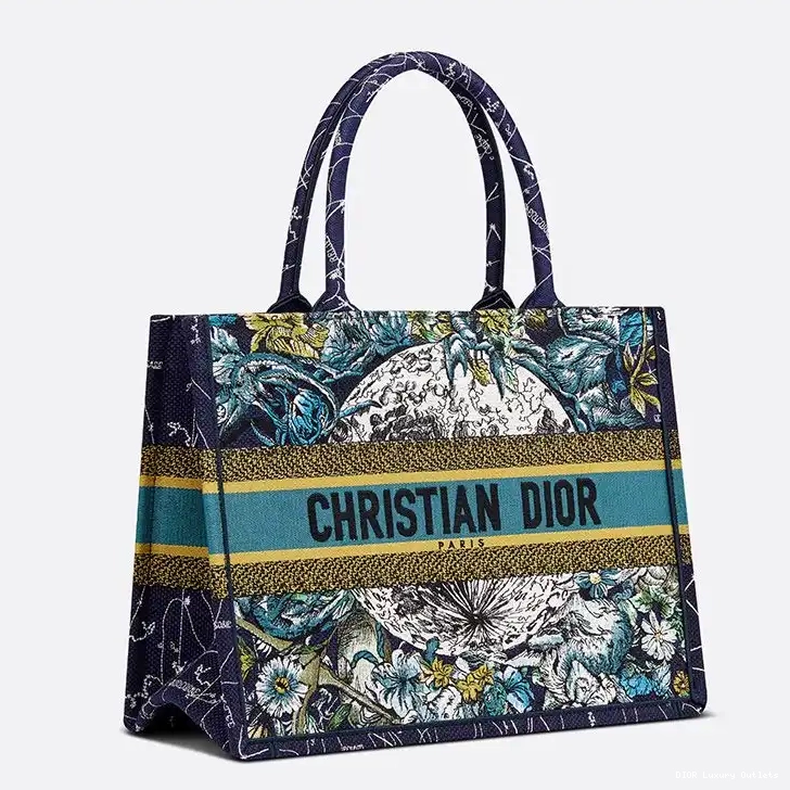 Cheap Tote Constellation Blue Canvas Dior Book Motif 0601 Luxury